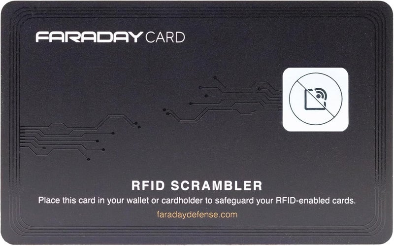 Faraday Defense Faraday Card - RFID Scrambler | Premium Contactless Debit/Credit Card Scrambler | RFID Blocking | For Men & Women | Slim Design | Fits in Most Wallets and Purses - Image 5